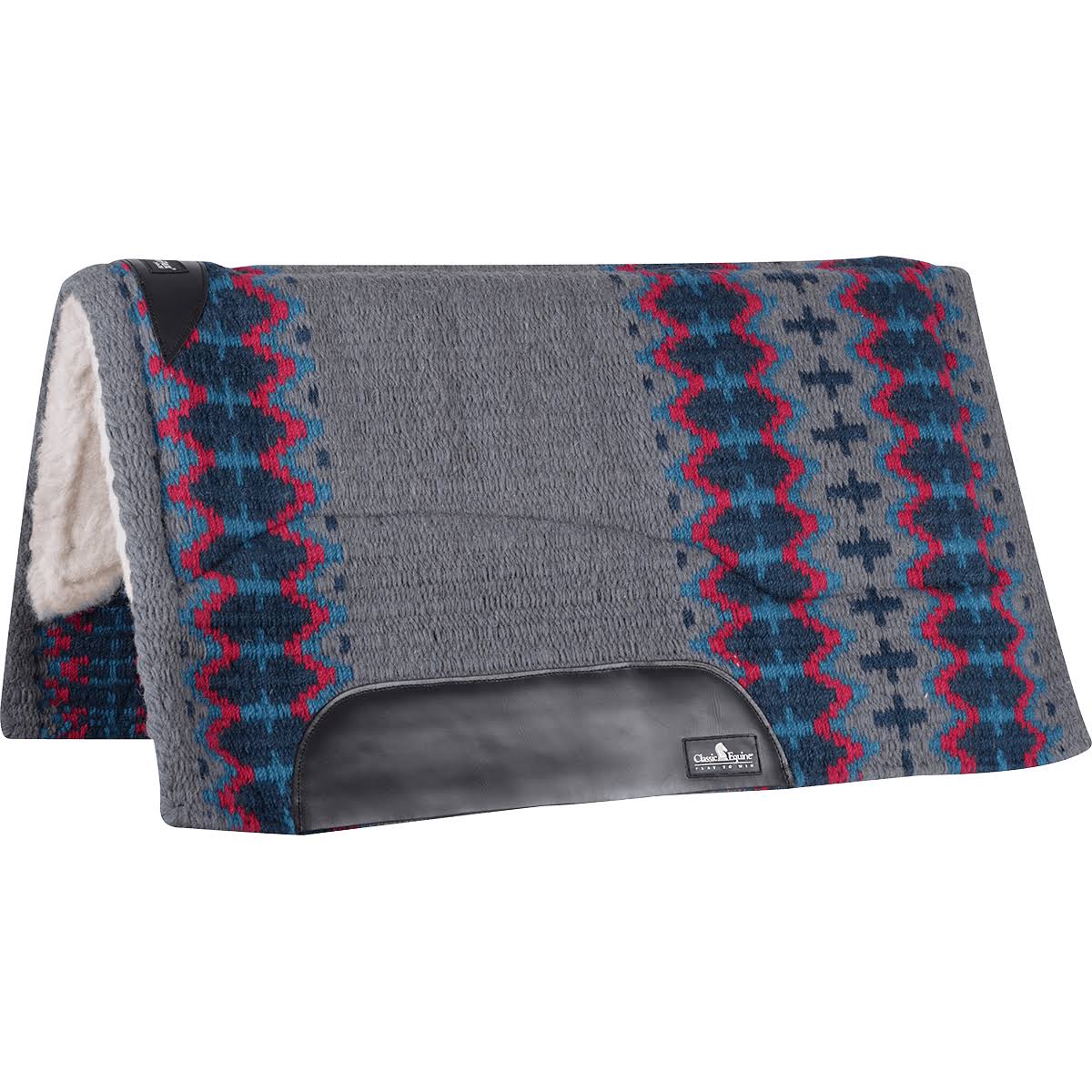 Wool Top Saddle Pad 32x34 Navy Ivory E404527