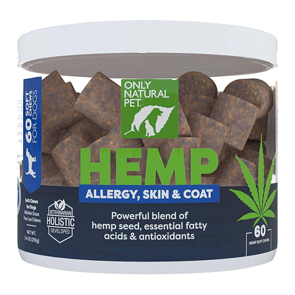 Only Natural Pet Allergy Skin &amp; Coat Hemp Soft Chews - Pet Supplies online store