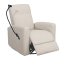 Alwalue Swivel Rocking Chair Power Recliner Chair with USB Port Side Pocket and Phone Holder Rocker Glider for Nursery Living Room - Creamy White