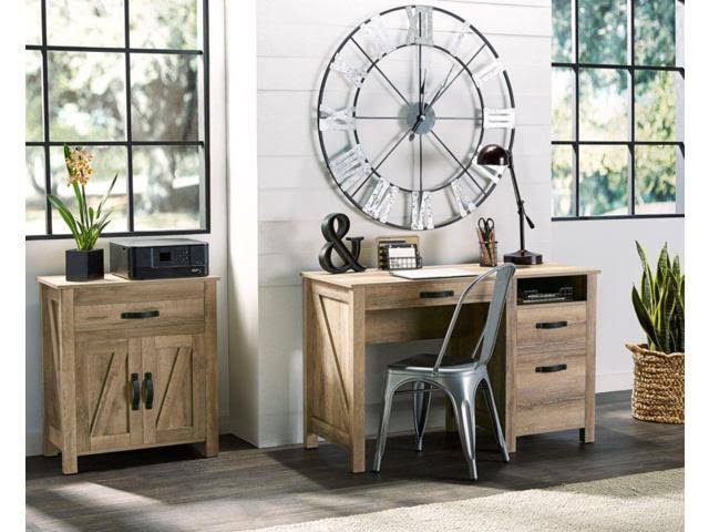 Storage Cabinet Printer Stand, Coastal Oak B895