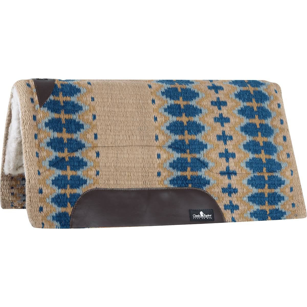 Wool Top Saddle Pad 32x34 Navy Ivory E404527