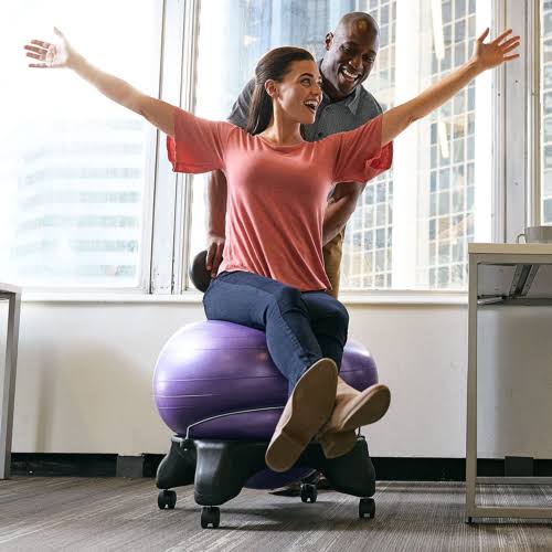 Exercise Ball Chair for Yoga Gym Blue C6657