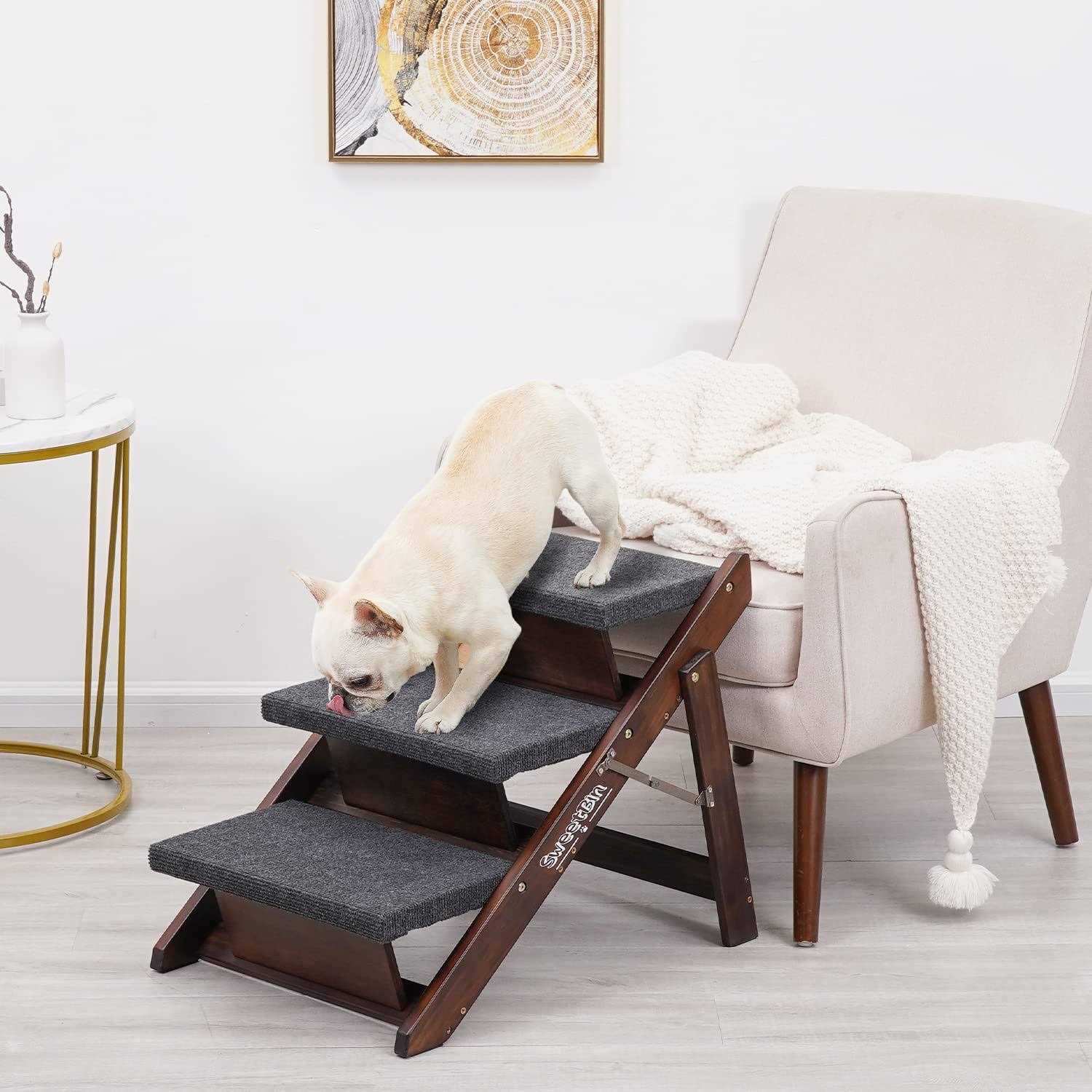 Wooden Pet Stairs for Dogs and Cats Up to 150Lbs H80637