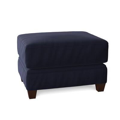 Wayfair Custom Upholstery Sarah 29x22 Rectangle Standard Ottoman Body Fabric: Sunbrella Canvas Navy