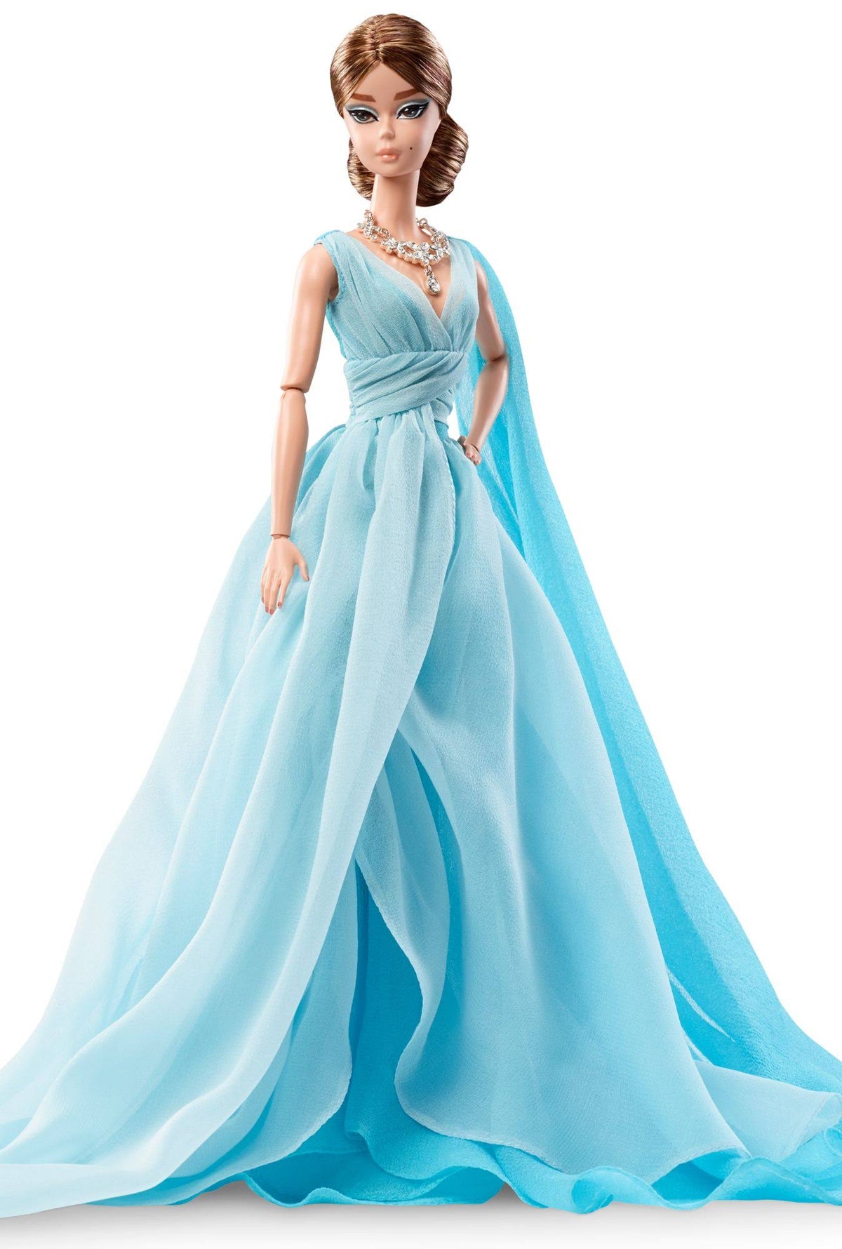 Barbie Fashion Model Collection - Blue Chiffon Ball Gown Doll