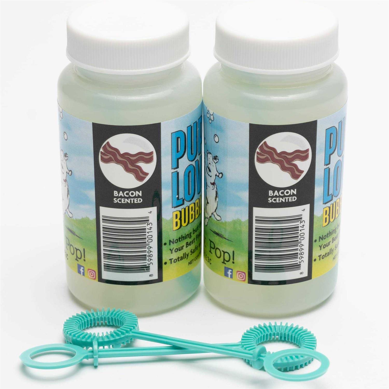 Peanut Butter & Bacon Scented Bubbles for Dogs, 4oz Bottle, 2 Pack F793034