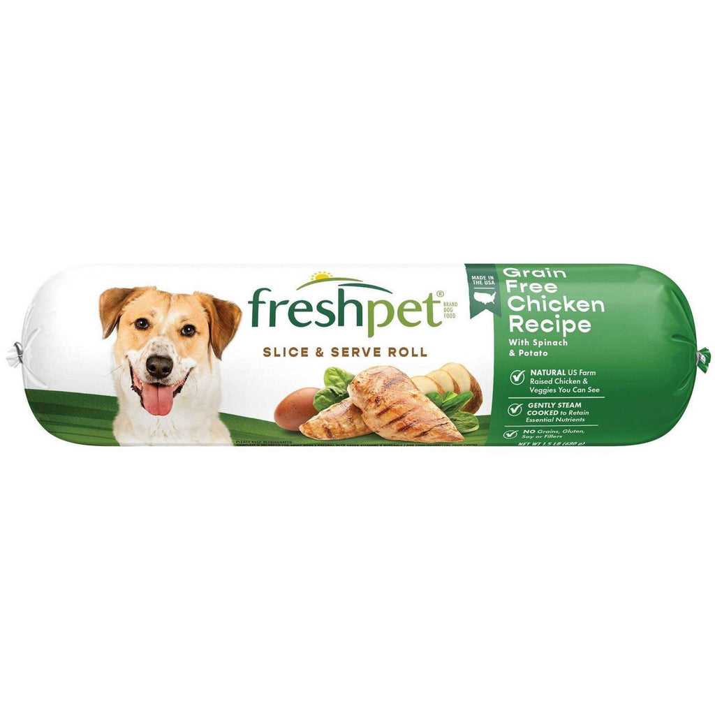 Grain Free Chicken Recipe Slice & Serve Roll Dog Food K323