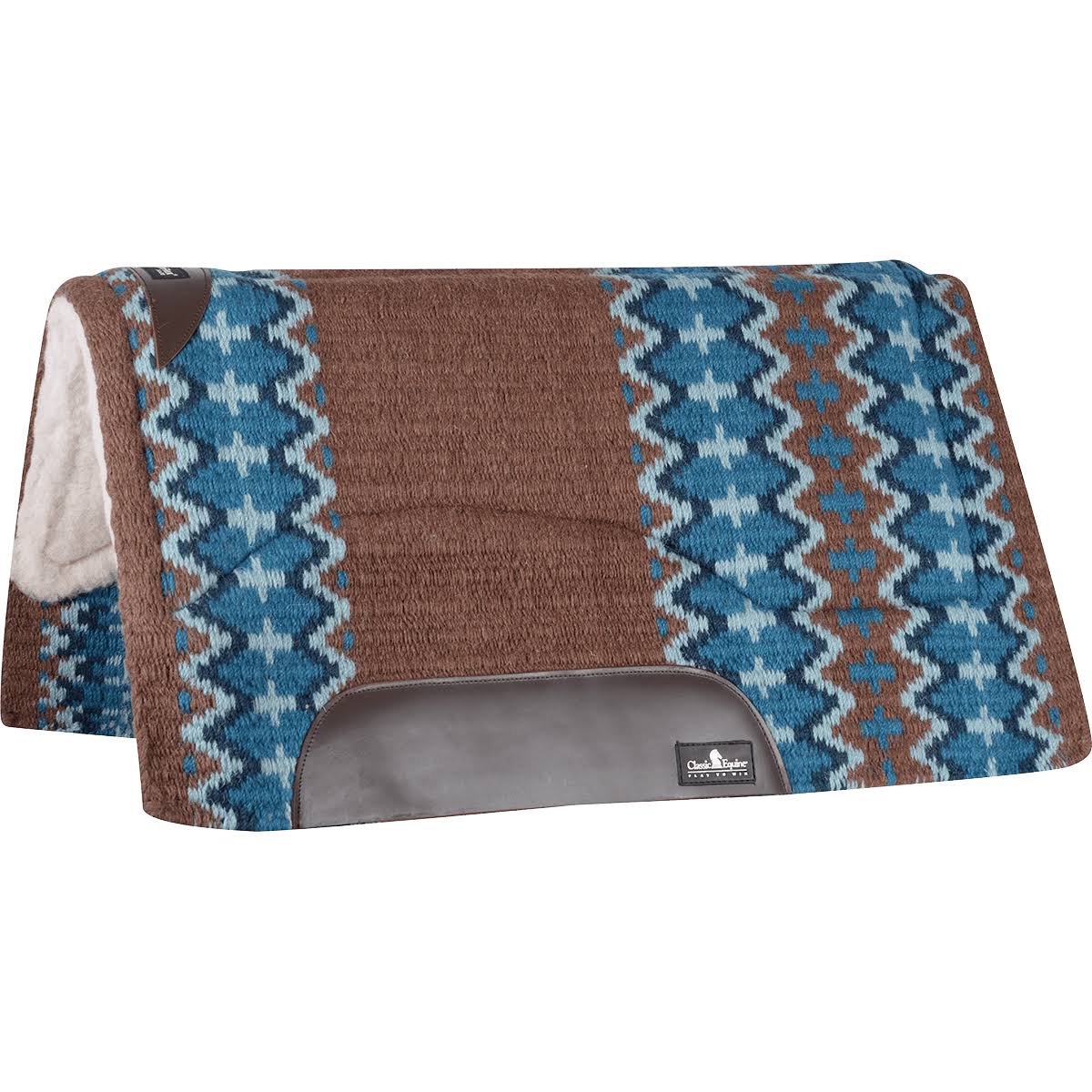 Wool Top Saddle Pad 32x34 Navy Ivory E404527