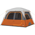 Core Equipment 6-Person 1-Room Straight Wall Cabin Camping Tent- Orange, Size: 10& x 19& x 76 inch (H)