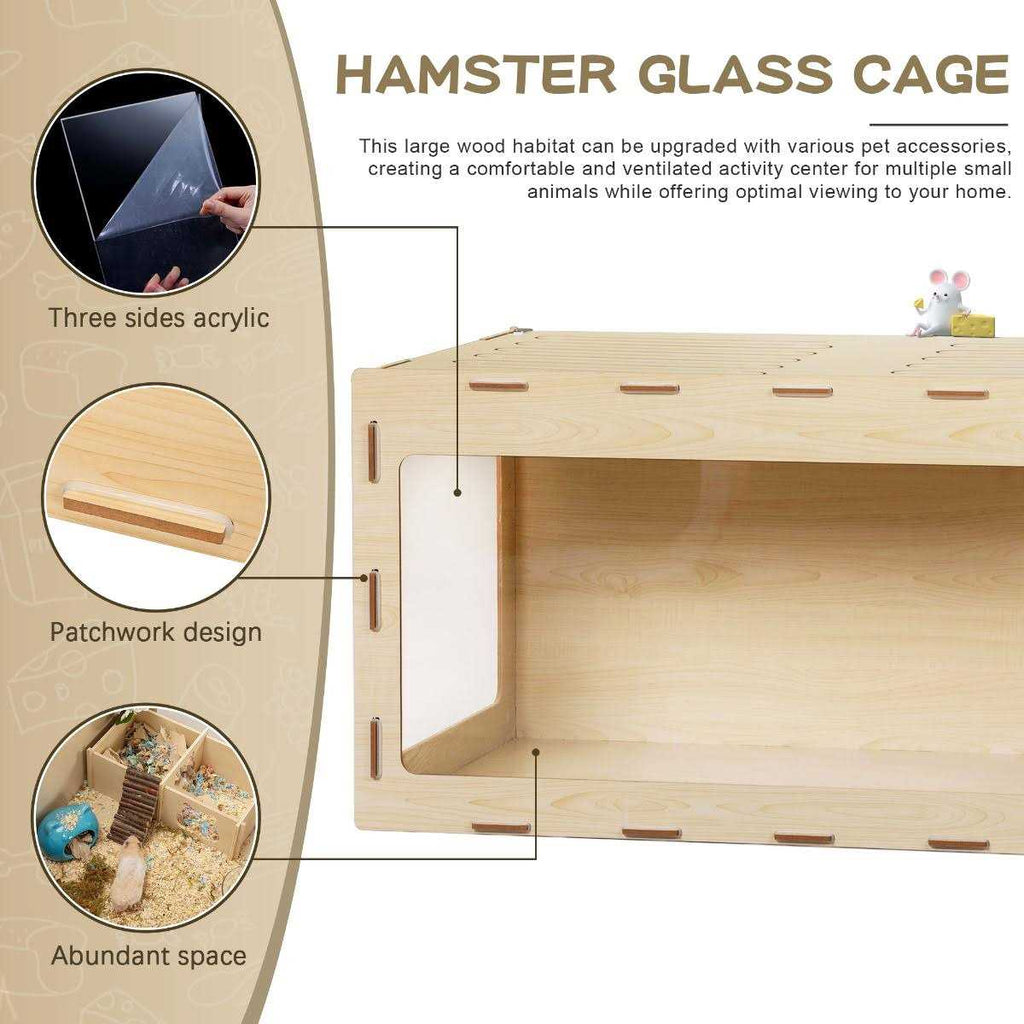 Wooden Hamster Cage with Large Run Space Y27215