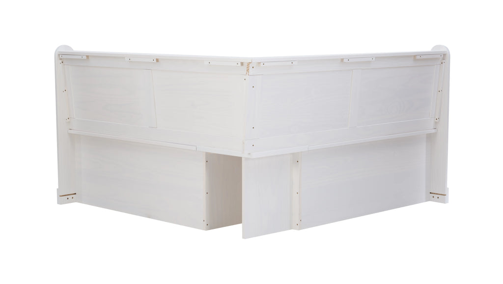 Corner Dining Bench with Storage, Seats 4, White H775