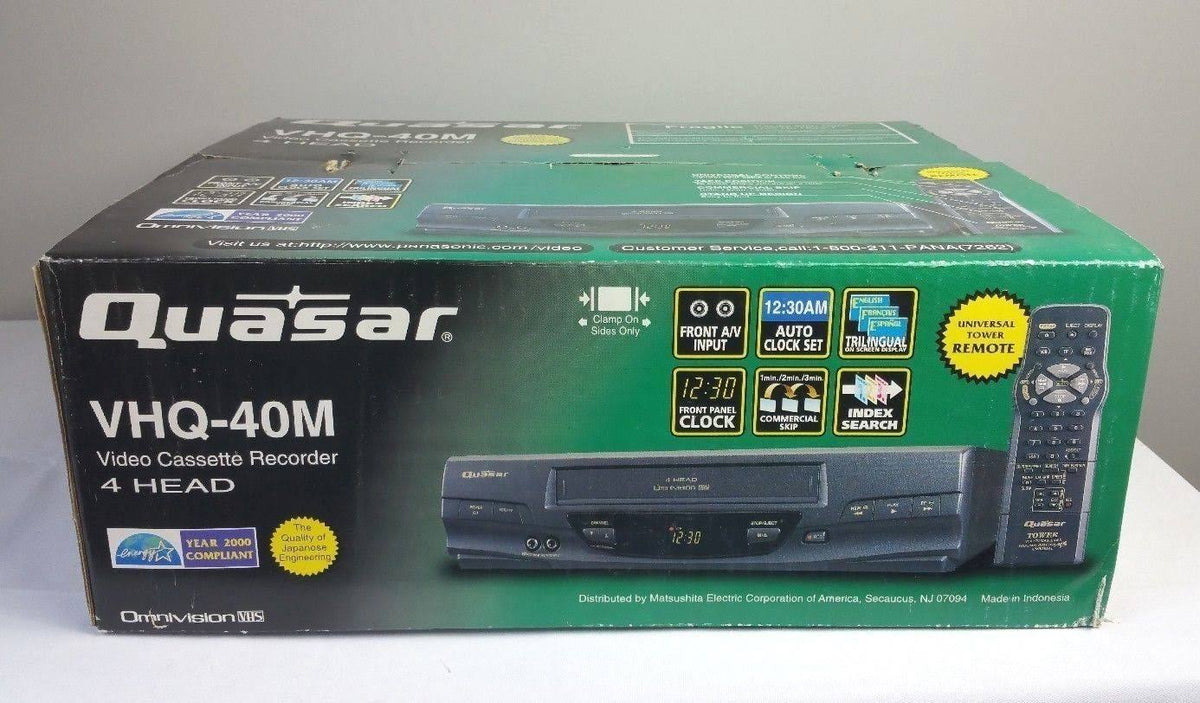 New Sealed Quasar (panasonic) VHQ-40M VHS VCR 4 Head Player Recorder