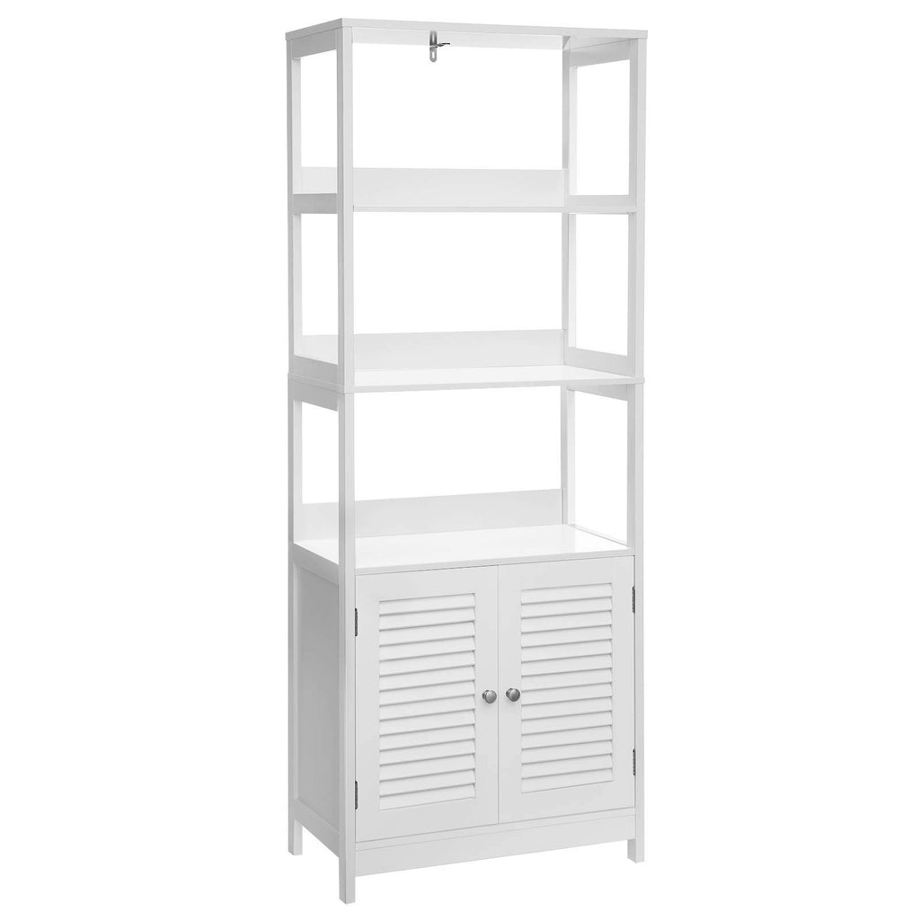 VASAGLE Bathroom Tall Cabinet, Freestanding Linen Tower, Storage Cabinet, Matte White