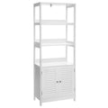 VASAGLE Bathroom Tall Cabinet, Freestanding Linen Tower, Storage Cabinet, Matte White