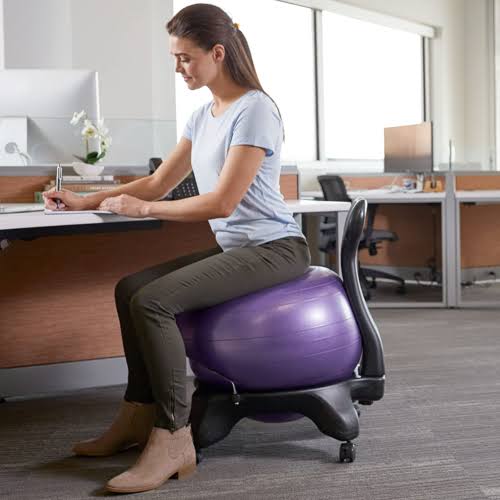 Exercise Ball Chair for Yoga Gym Blue C6657