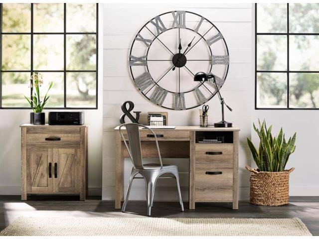Storage Cabinet Printer Stand, Coastal Oak B895