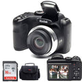 Kodak Pixpro Az252 Astro Zoom Digital Camera (White) with 16GB SD Card and Case, Black