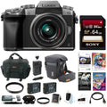 Panasonic Lumix G7 Camera with 14-42mm Lens (Silver) w/ 64GB SD Card Bundle