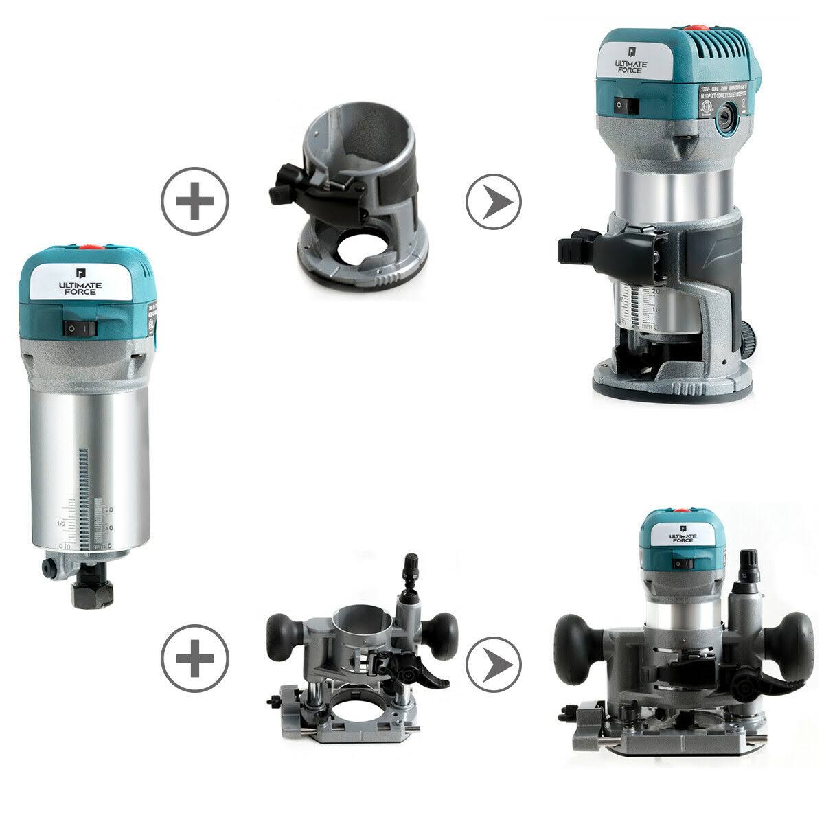 Palm Router Kit Variable Speed Woodworking with Plunge Base Y72729