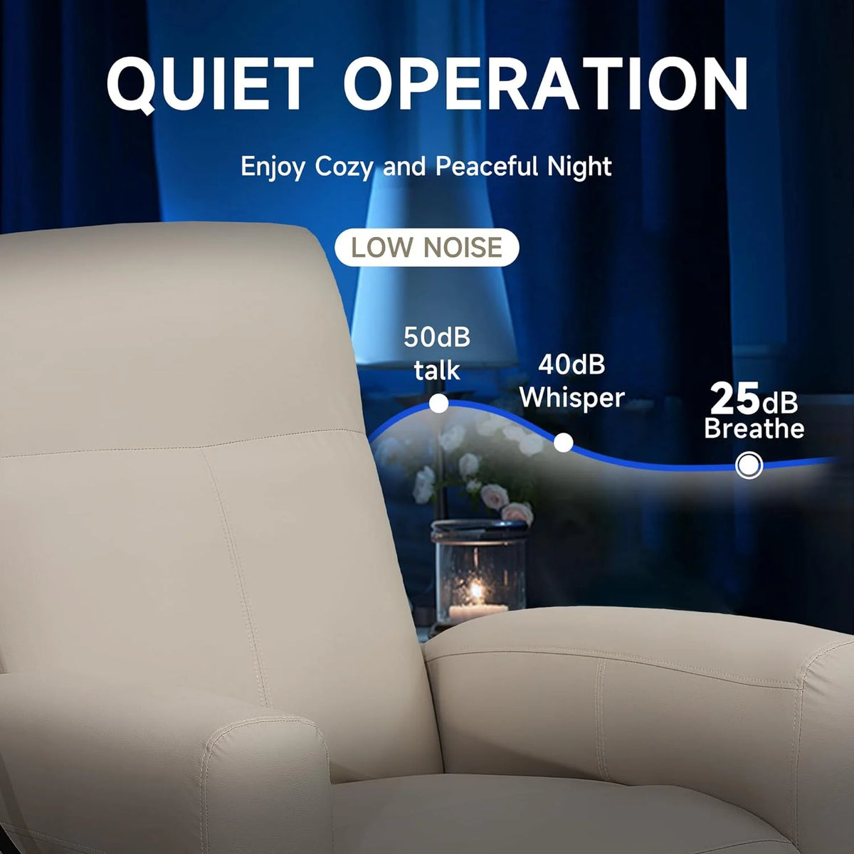 Swivel Rocking Recliner Chair with USB Port and Phone Holder, Creamy White Z675858