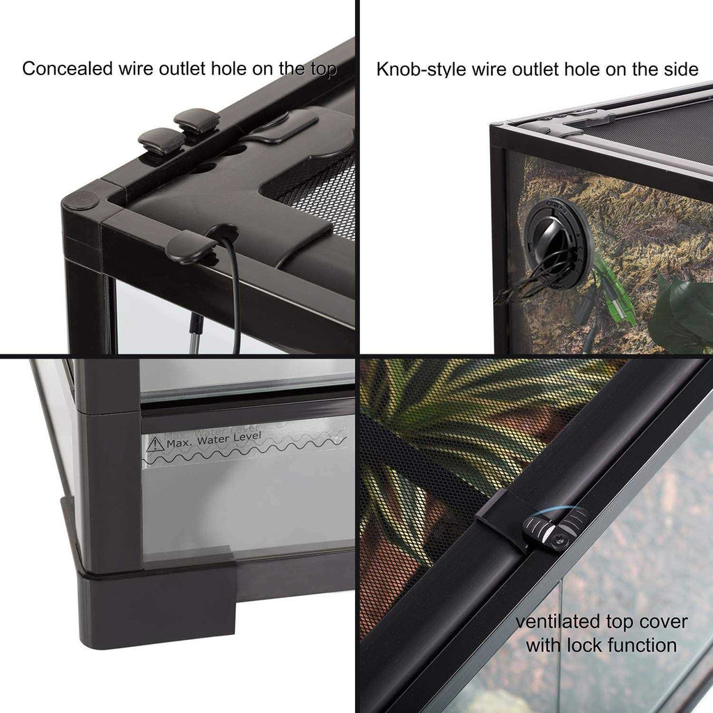 24 x 18 x 36 Reptile Tall Glass Terrarium with Double Hinge Door and Screen Ventilation B31463