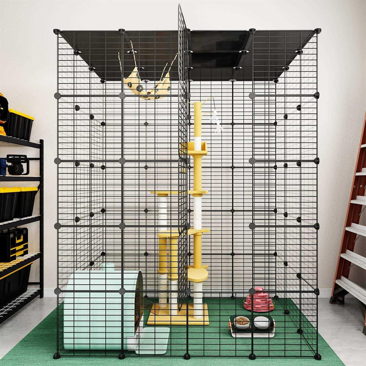 Large Cat Cage Indoor Cat Playpen Metal Wire Kennels Crate P642557