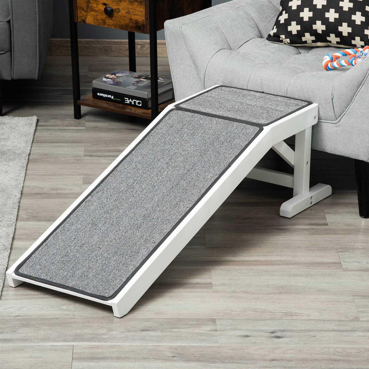 Dog Bed Ramp with Non-Slip Carpet and Top Platform Z730619