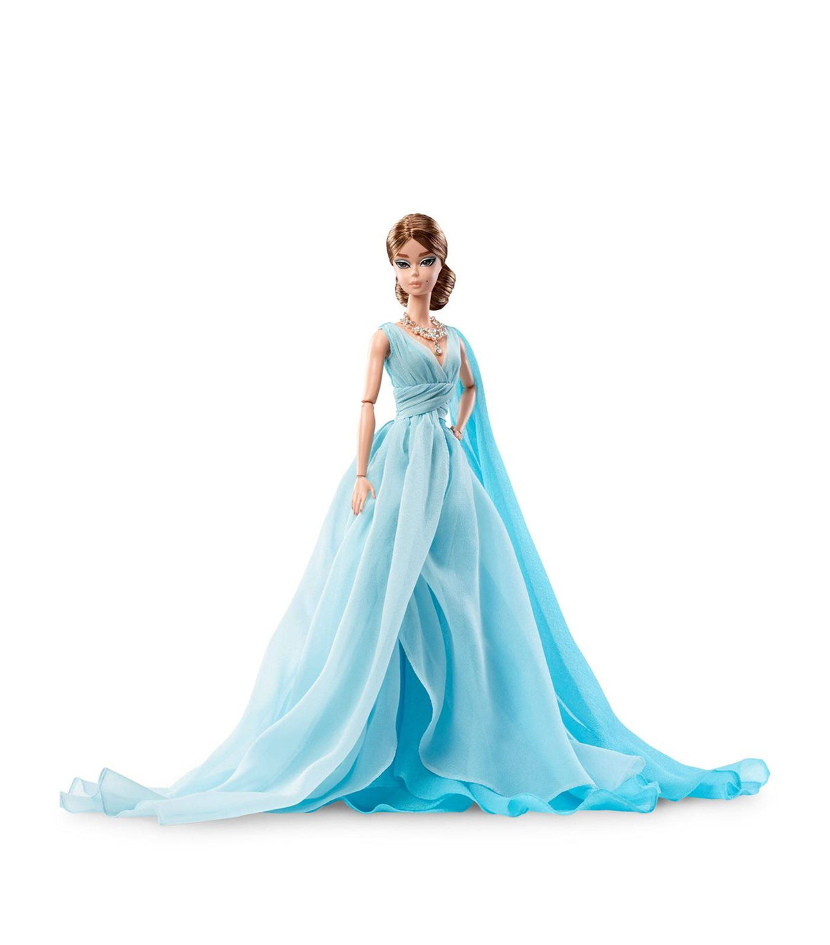 Blue Chiffon Ball Gown Doll B552