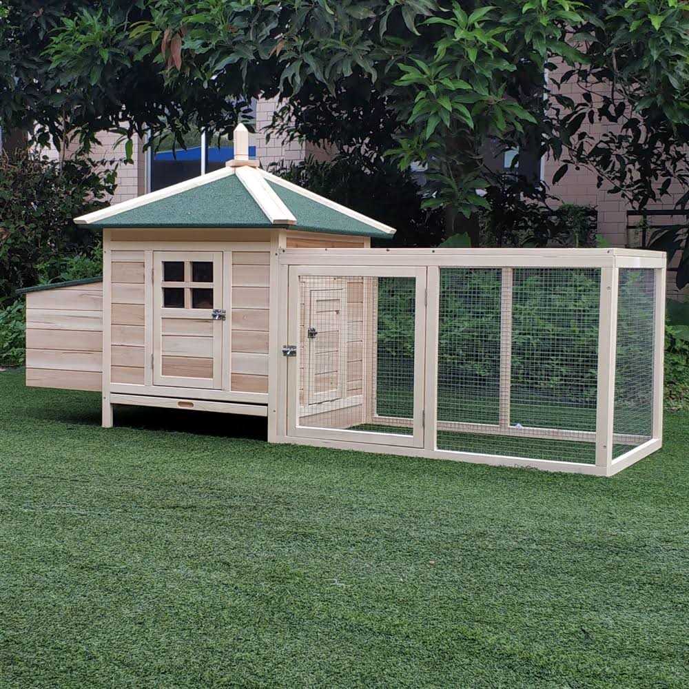 Wooden Chicken Coop with Nesting Box and Removable Tray A121732