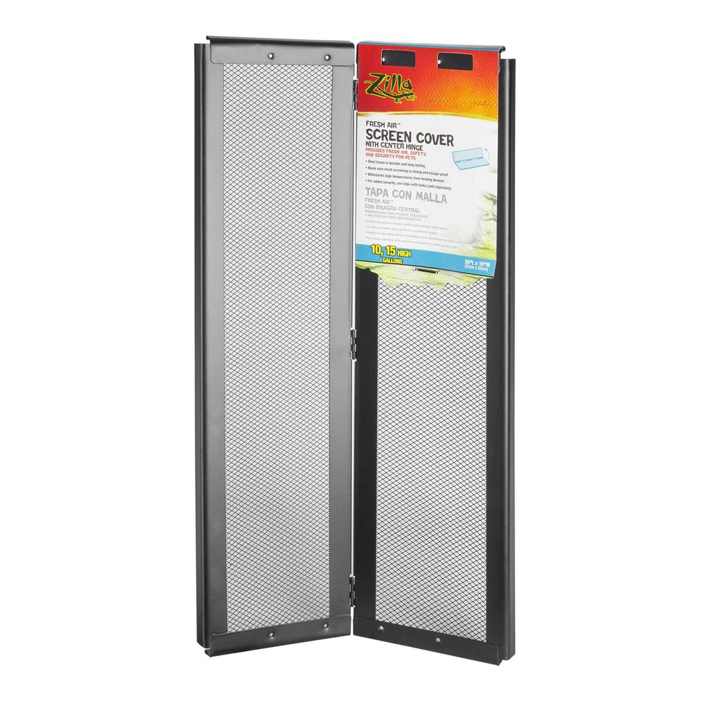 Zilla Fresh Air Screen Cover with Center Hinge 20 x 10 Inch - Pet Supplies online store