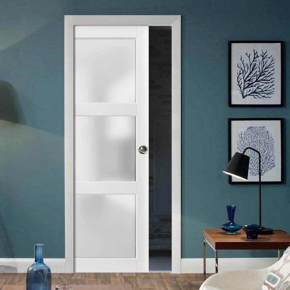 Modern MDF Interior Door 36 x 84 with Hardware, White J541420