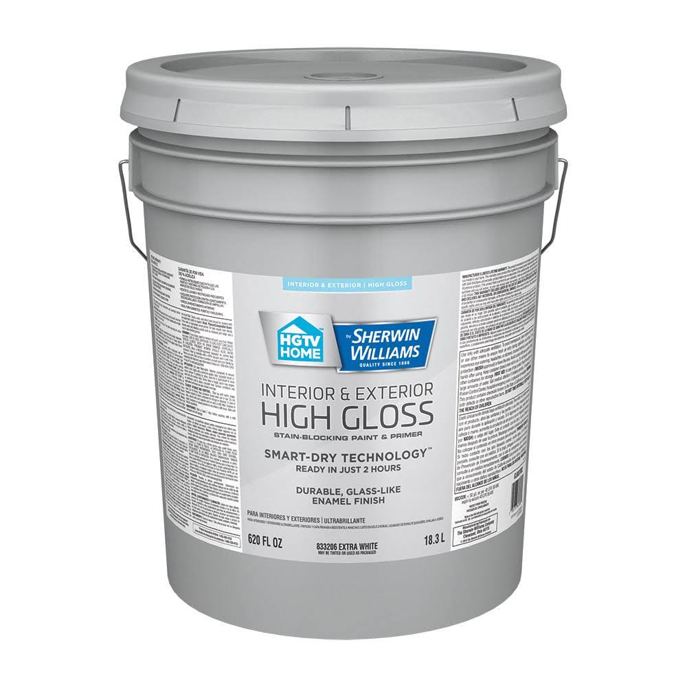 HGTV Home by Sherwin-Williams Extra White Water-Based Door and Trim Paint (5-Gallon)