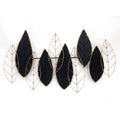 Sagebrook Home Metal 33x22 Leaf Wall Decor, Black/Gold