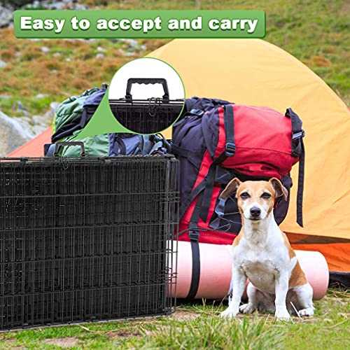 Folding Wire Dog Crate with Double-Door for Large Dogs E28341