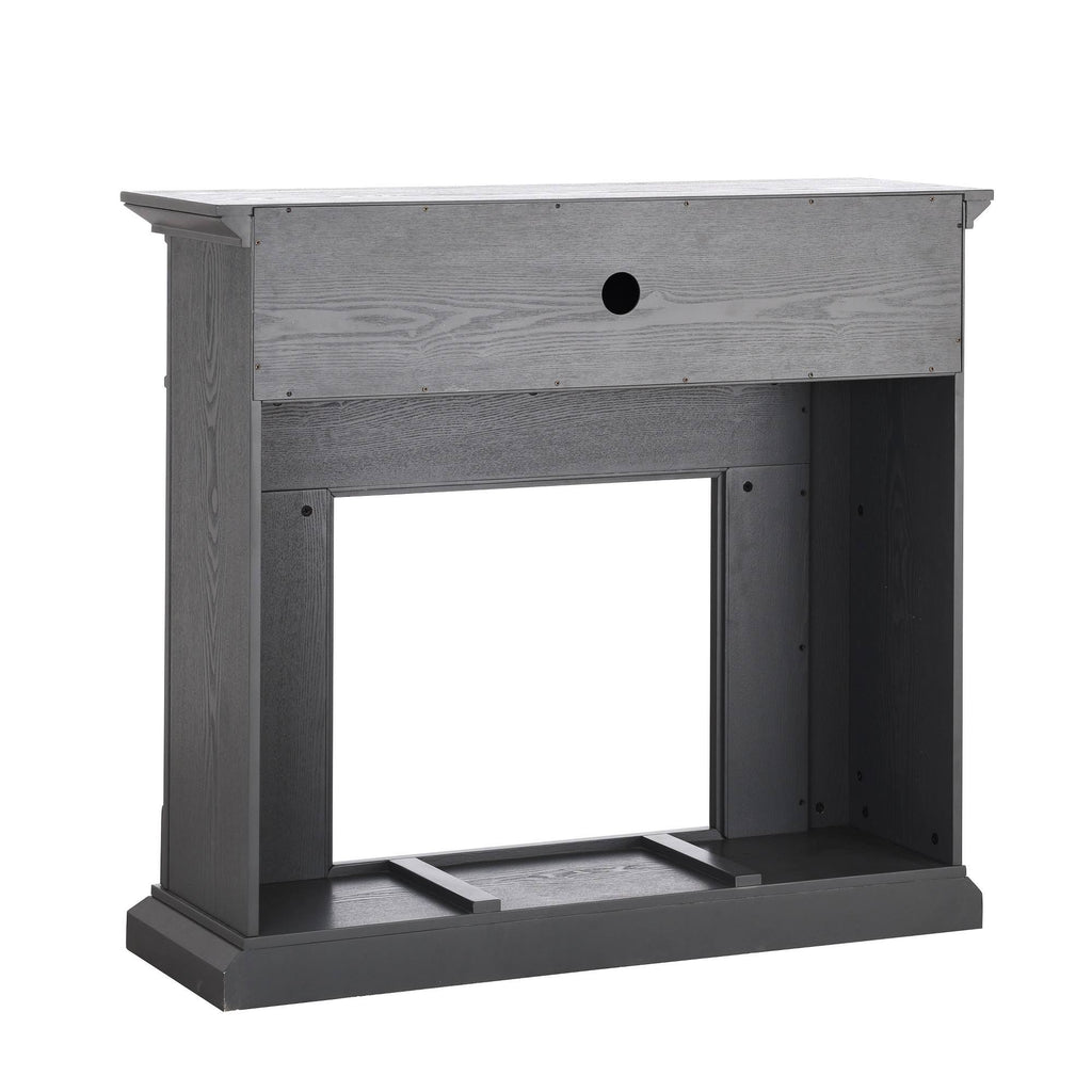 Electric Media Fireplace Gray with Weathered Stone X5503