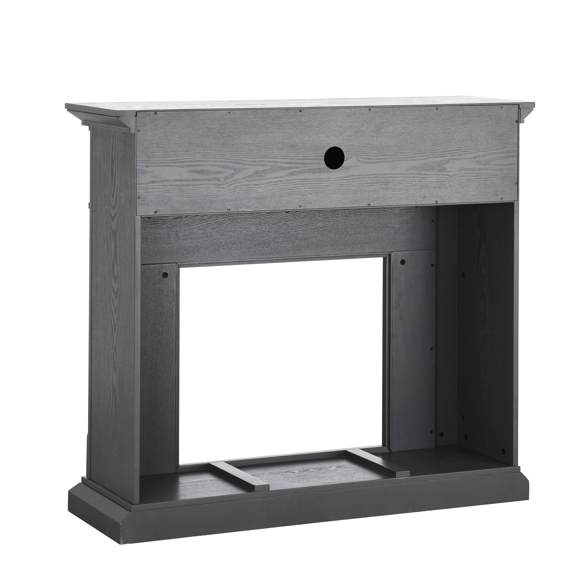 Electric Media Fireplace Gray with Weathered Stone X5503