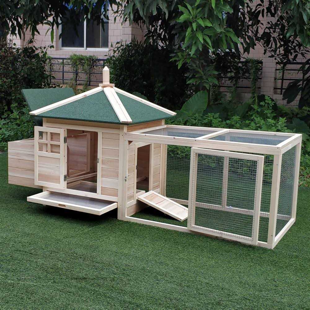 Wooden Chicken Coop with Nesting Box and Removable Tray A121732