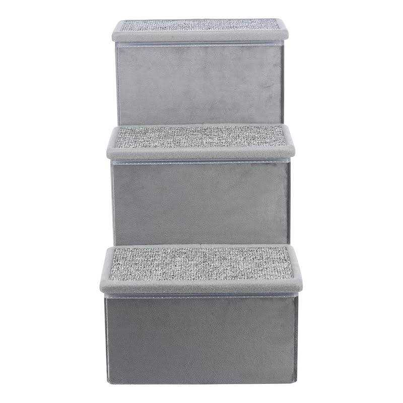 Foldable 3-Step Pet Stairs with Storage X248