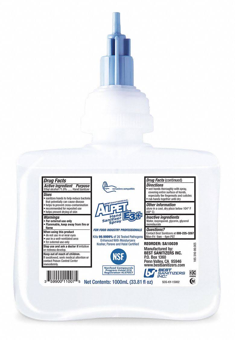 Best Sanitizers, Inc. SA10039 Hand Sanitizer,1L,PK6