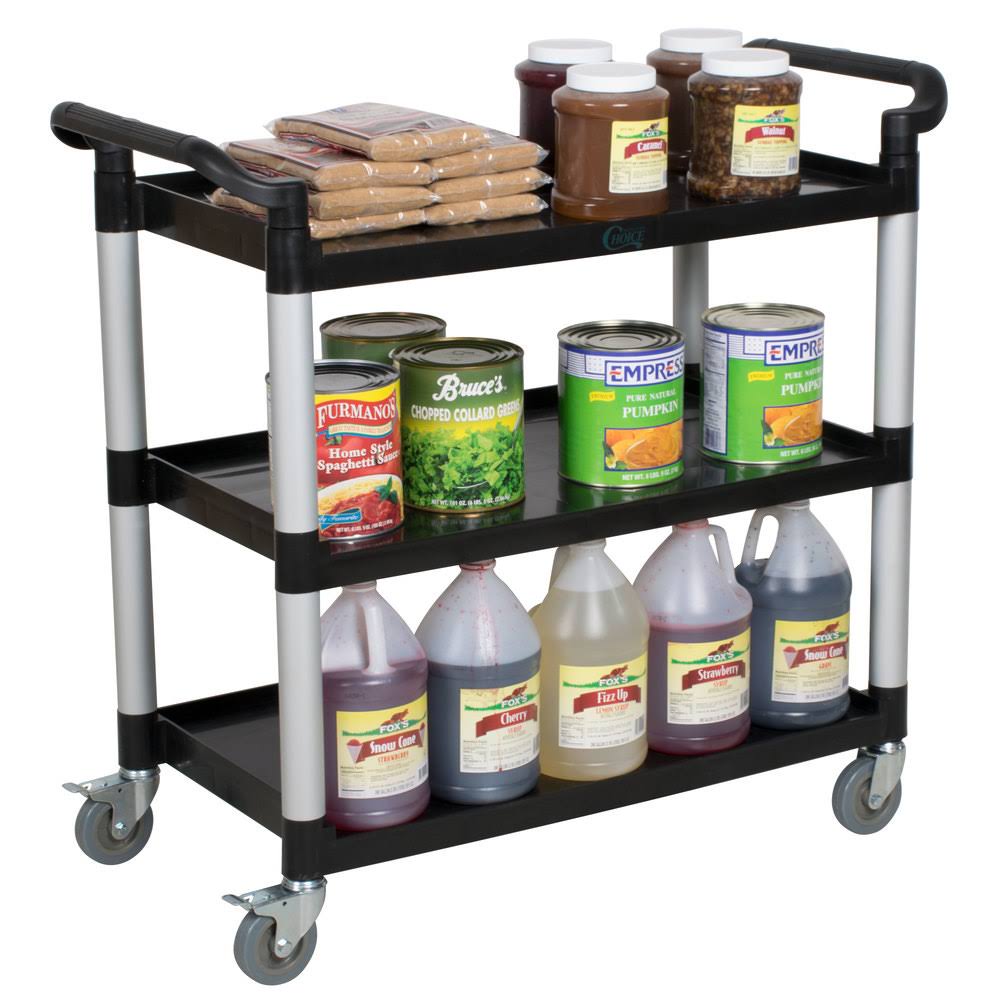 Black Utility Cart with Three Shelves U733245