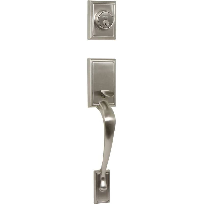 Double Cylinder Door Handle Set Satin Nickel Q907