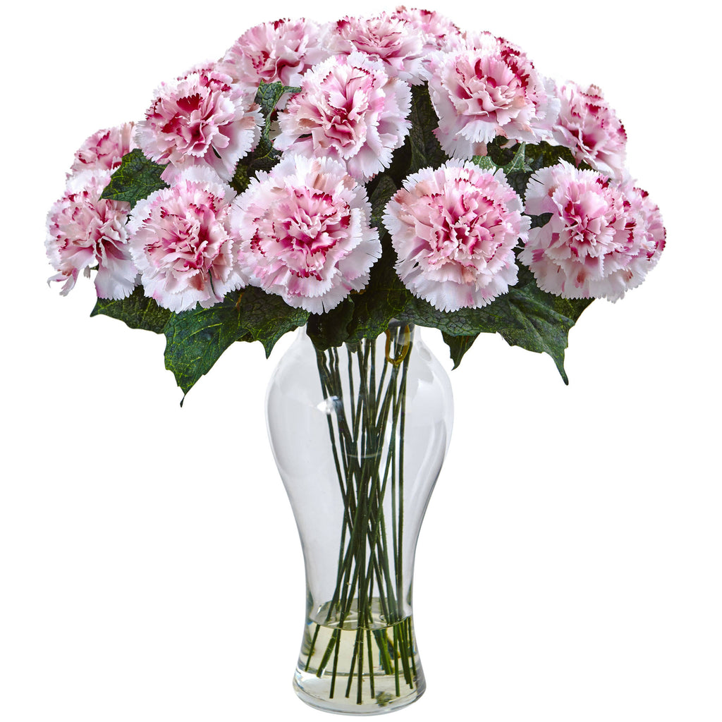 Carnation Arrangement with Vase Orange E6759
