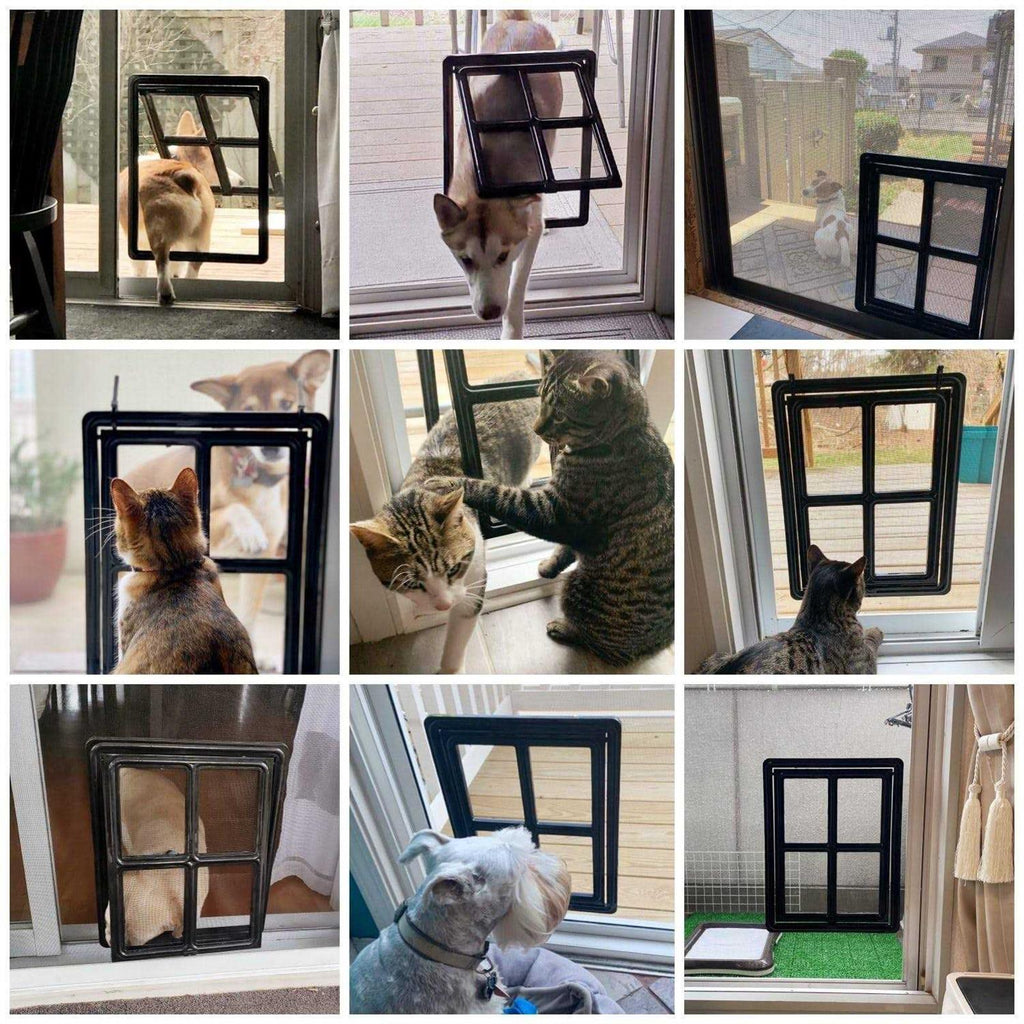 Pet Door for Screen Door Sliding, Lockable, 12 x 16 inches P367766