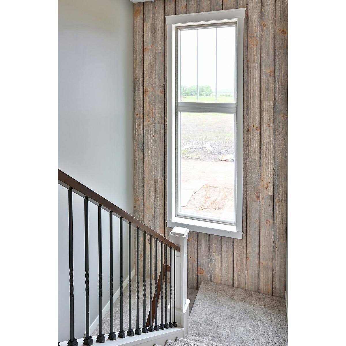 Reversible Ship Lap Barnwood Wall Coverings in White Wash Finish F73651