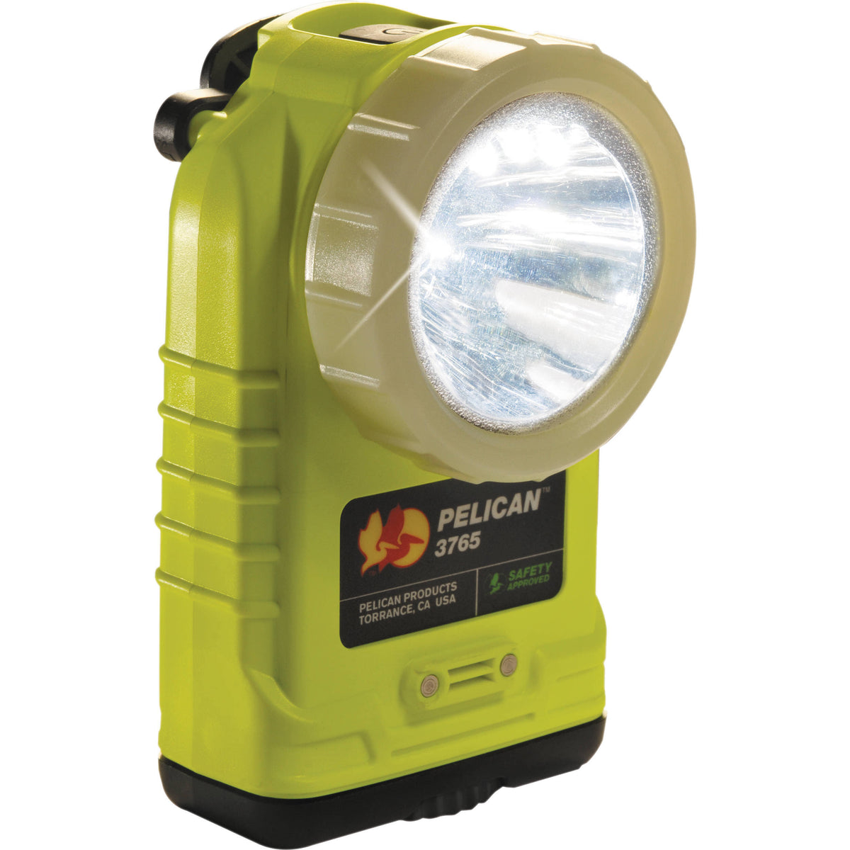 Pelican 3765 Rechargeable Right-Angle LED Flashlight (Yellow with Photoluminescent Ring)