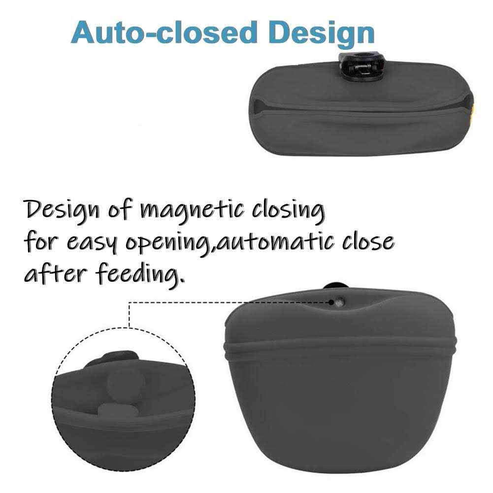 Silicone Dog Treat Pouch with Magnetic Closure and Waist Clip D45143