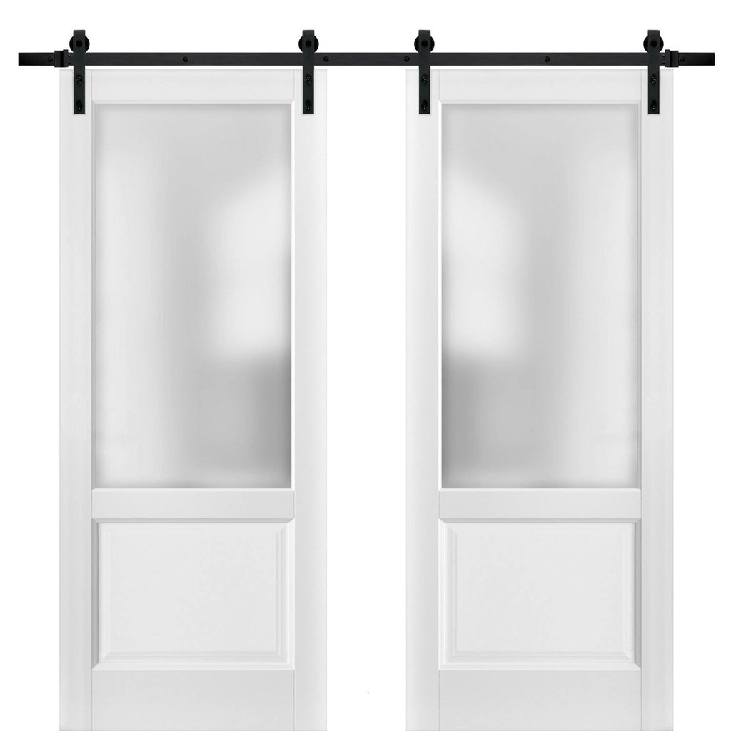 SARTODOORS Sliding Closet Bypass Doors 48 x 80 with Hardware | Quadro 4111 White Ash | Sturdy Top Mount Rails Moldings Trims Har