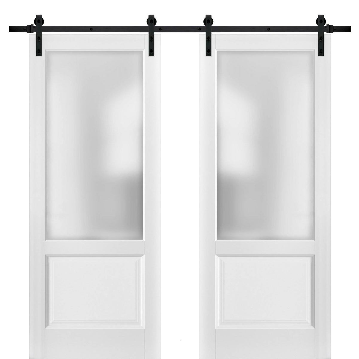 SARTODOORS Sliding Closet Bypass Doors 48 x 80 with Hardware | Quadro 4111 White Ash | Sturdy Top Mount Rails Moldings Trims Har
