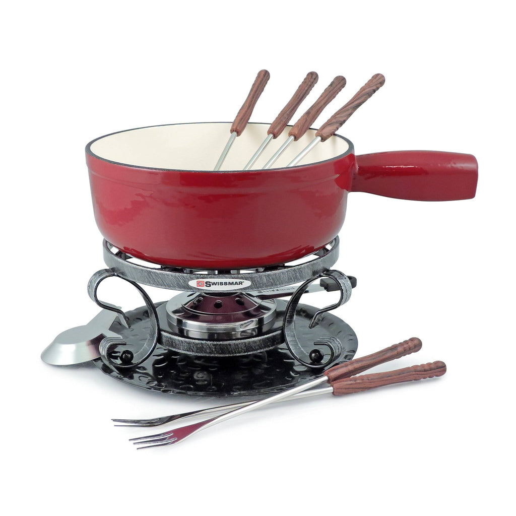 Cheese Fondue Set, 2-Quart, 9-Piece, Cherry Red A118