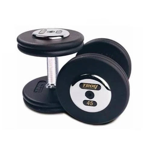 Troy Barbell Pfd-065c Black Troy Pro-Style Cast Dumbbells - Chrome Endplates - 65 lbs. - Sold as Pairs